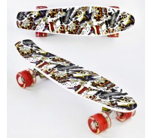 Скейт Пенни борд Best Board  55 см, колёса PU Светятся Белый (74543)