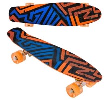 Скейт Пенни борд Best Board  55 см, колёса PU Светятся Оранжевый (7620)