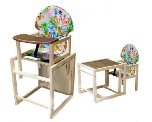 Стульчик для кормления Деревянный трансформер 2 в 1