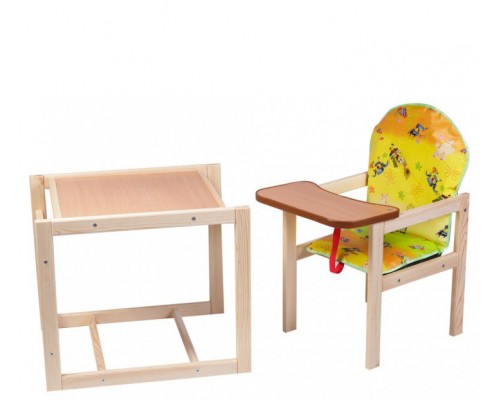 Стульчик для кормления Деревянный трансформер 2 в 1