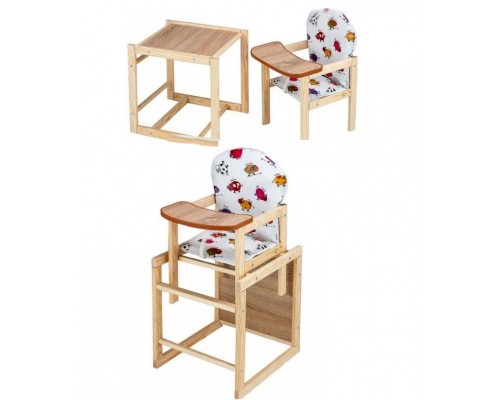 Стульчик для кормления Деревянный трансформер 2 в 1