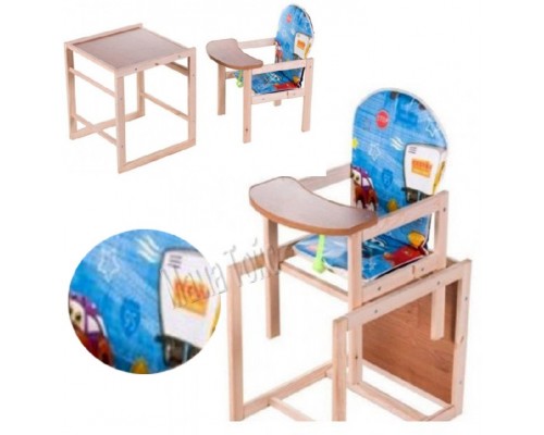 Стульчик для кормления Деревянный трансформер 2 в 1