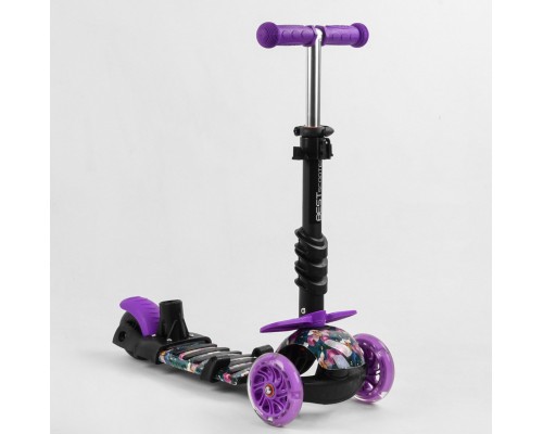 Триколісний Самокат 5 в 1 з бампером Фіолетовий Best Scooter S 7864