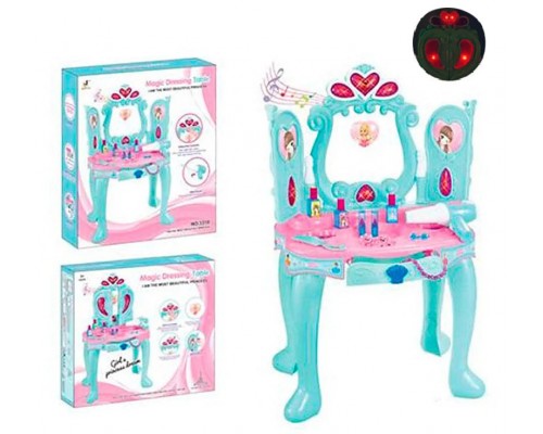 Детское Трюмо с дверцами, Проявляется картинка, Звук, Свет, аксессуары, фен (3310)